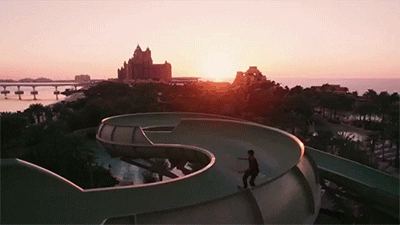 Aquaventure Waterpark Skating In Waterslide GIF