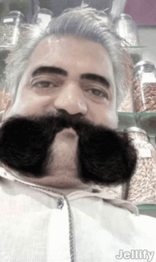 Arab Guy Donning Imperial Mustache GIF