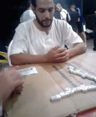 Arab Guy Playing Domino Game GIF