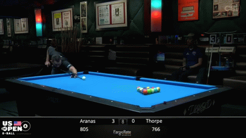 Aranas And Thorpe Are Playing Pool In The Us Open Pool Tournament GIF
