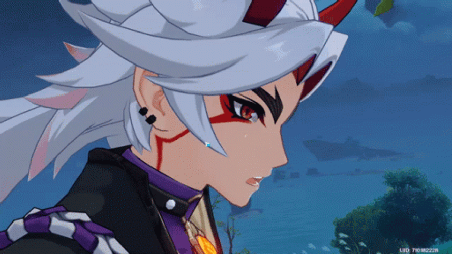 Arataki Itto Calmly Looking To The Side GIF