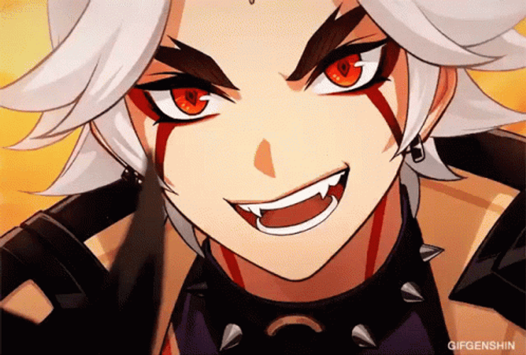 Arataki Itto Smiling Showing Adirable Fangs GIF