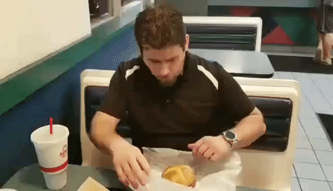 Arbys Bacon Double Cheeseburger Inspection GIF