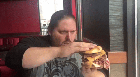 Arbys Burger Amazed Food Vlogger GIF