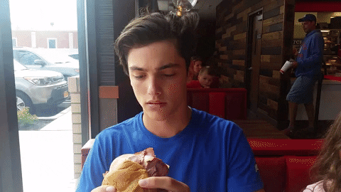 Arbys Burger Big Bite Food Vlogger GIF