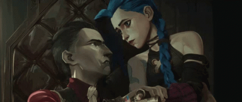 Arcane Jinx And Silco Talking GIF