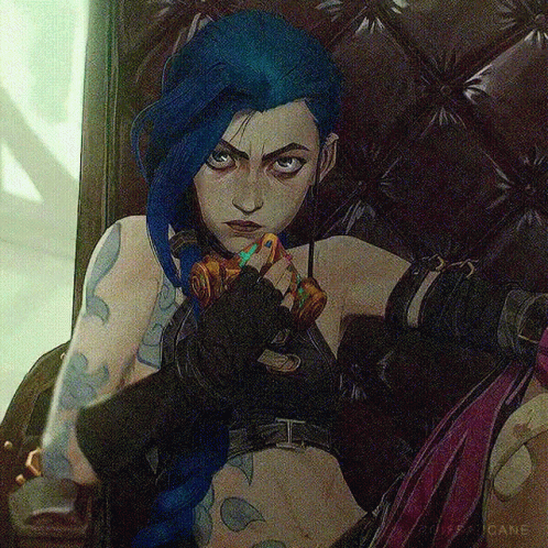 Arcane Jinx Inhaling Gas Mask GIF