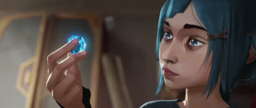 Arcane Jinx Looking At Hextech Crystals GIF