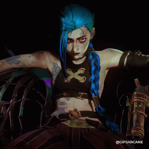 Arcane Jinx Sitting In Her Throne GIF