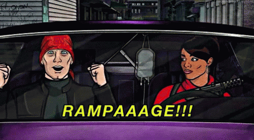 Sterling Archer With Lana Kane Rampage GIF