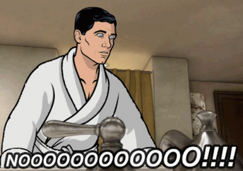 Shocked Sterling Archer Saying No GIF