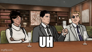 Archer Is Holding A Glass Of Champagne While Sitting At A Table With Other People GIF