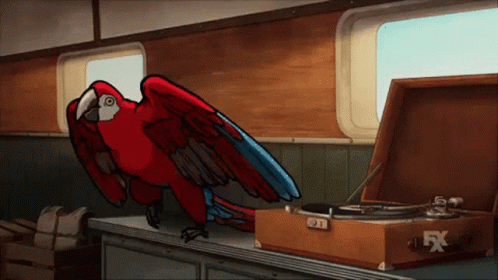 Archer With Red Parrot GIF