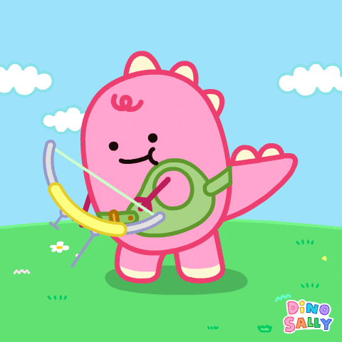 Archery Practice Dino Sally Animation GIF