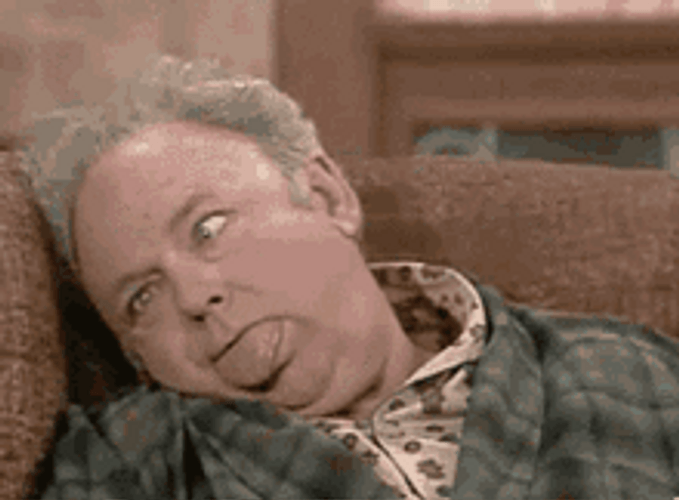 Archie Bunker Gun To Head Funny Face GIF