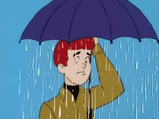 Archie Comics Man Raining Umbrella GIF