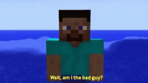 Are We The Baddies Minecraft Close Up GIF