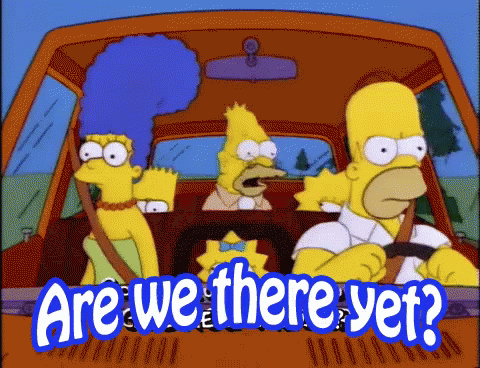 Simpsons Family Driving Are We There Yet GIF