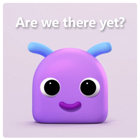 Are We There Yet Cute Purple Creature GIF
