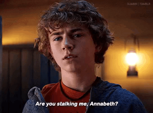 Are You Stalking Me Annabeth Percy Jackson GIF