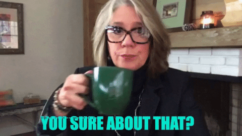 Are You Sure About That Woman Drinking Coffee GIF