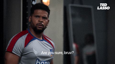 Are You Sure Confused Black Guy Ted Lasso GIF