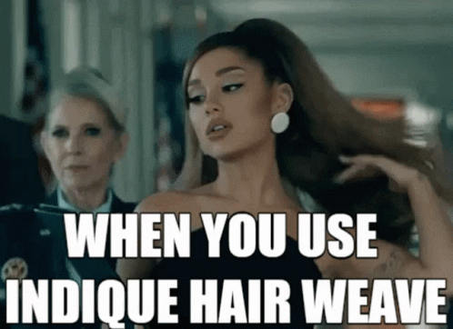 Ariana Grande Is Holding Her Hair In A Ponytail And Says When You Use Indicque Hair Weave . GIF