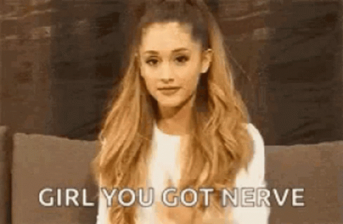Ariana Grande Sitting On Couch Girl You Got Nerve GIF