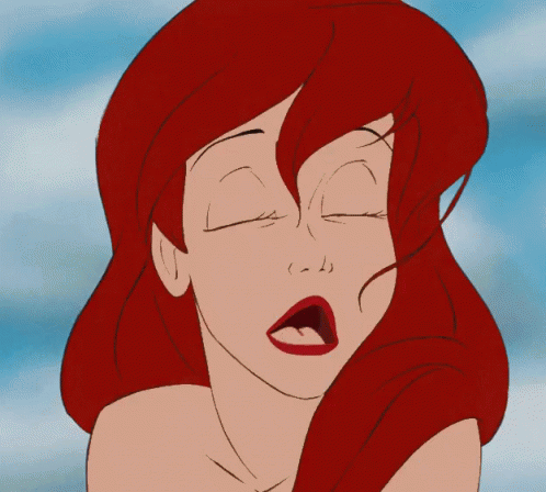 Ariel Blowing Her Hair GIF