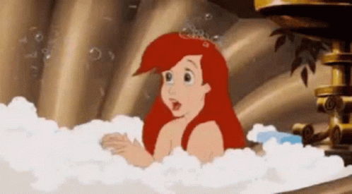 Ariel Blows Bubbles While Having Bubble Bath GIF