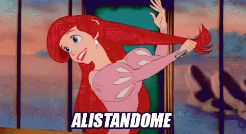Ariel From The Little Mermaid Holding Hair GIF