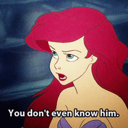 Ariel Little Mermaid Saying You Don't Even Know Him