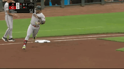 Arizona Baseball Player Running To Base GIF