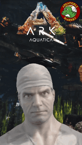 Ark Aquatica Poster With Man Statue GIF