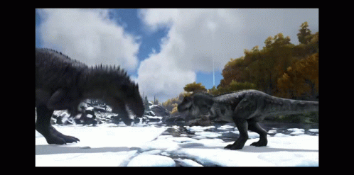 Ark Survival Evolved Dinosaurs Fighting Gameplay GIF