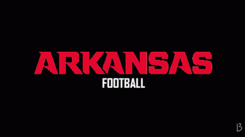 Arkansas Football Red Letters on Black