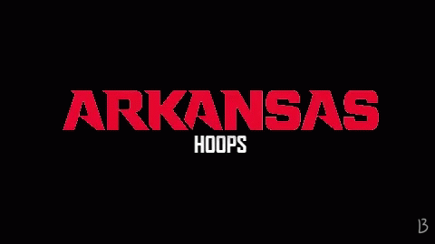 Arkansas Hoops Is Displayed On A Black Background GIF