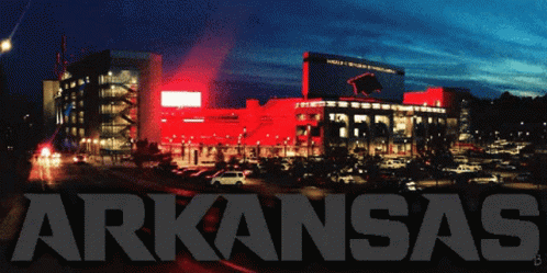 Arkansas in Black Letters on Dark Background