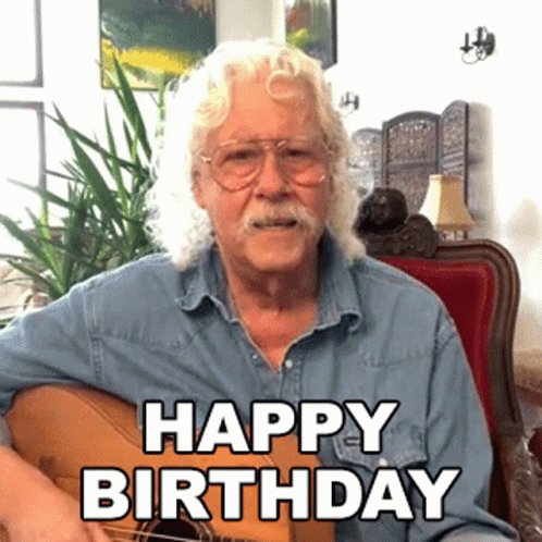 Arlo Guthrie Happy 65th Birthday Message GIF