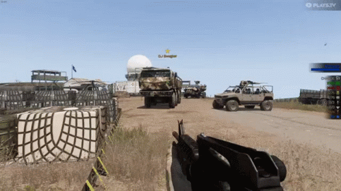 Arma 3 Funny Truck Collision GIF