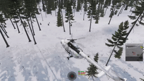 Arma 3 Winter Forest Helicopter Explosion GIF