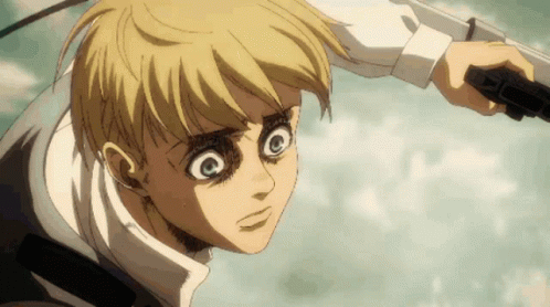 Armin Arlert On Air Holding Thunder Spear GIF