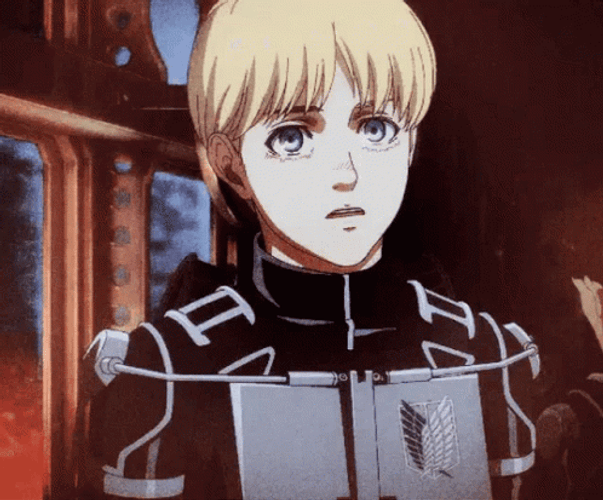 Armin Arlert Wearing Anti-Personnel Gear GIF