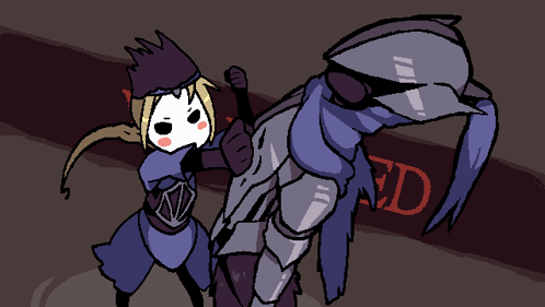 Armored Knight Standing In Dark GIF