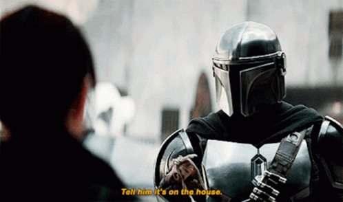 Armored Man Telling Him It's on the House
