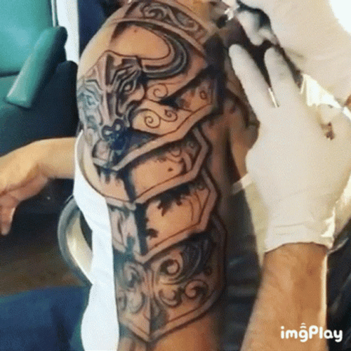 Armour Tattoo Design GIF