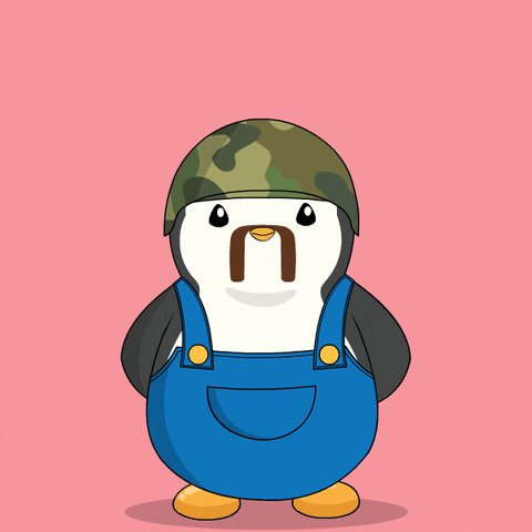 Army Penguin Funny Salute GIF