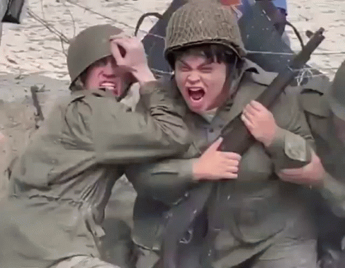 Army Soldiers Screaming GIF