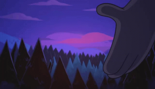 Arnold Handshake Night Time Forest Cartoon GIF