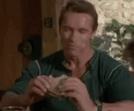 Arnold Schwarzenegger Eating Bread GIF